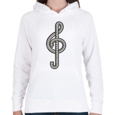 PRINTFASHION Violinkulcs - Női kapucnis pulóver - Fehér