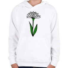 PRINTFASHION virág-001 - Gyerek kapucnis pulóver - Fehér
