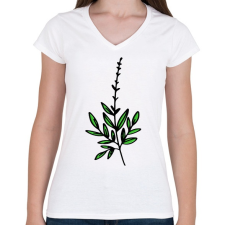 PRINTFASHION virág-002 - Női V-nyakú póló - Fehér női póló
