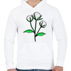 PRINTFASHION virág-004 - Férfi kapucnis pulóver - Fehér