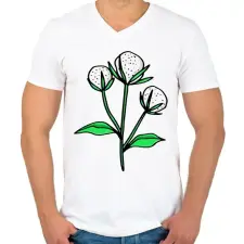 PRINTFASHION virág-004 - Férfi V-nyakú póló - Fehér férfi póló