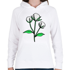 PRINTFASHION virág-004 - Női kapucnis pulóver - Fehér női pulóver, kardigán
