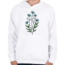 PRINTFASHION virág-005 - Gyerek kapucnis pulóver - Fehér gyerek pulóver, kardigán