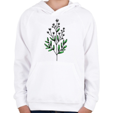 PRINTFASHION virág-008 - Gyerek kapucnis pulóver - Fehér gyerek pulóver, kardigán