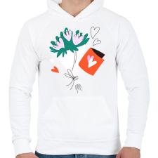 PRINTFASHION Virág csokor - Férfi kapucnis pulóver - Fehér női pulóver, kardigán