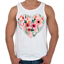PRINTFASHION Virág szív - Férfi atléta - Fehér atléta, trikó