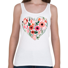 PRINTFASHION Virág szív - Női atléta - Fehér