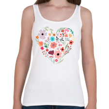 PRINTFASHION Virág szív - Női atléta - Fehér női trikó
