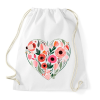 PRINTFASHION Virág szív - Sportzsák, Tornazsák - Fehér