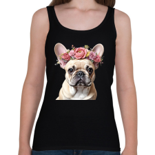 PRINTFASHION virágkoszorús francia buci - Női atléta - Fekete női trikó