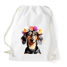 PRINTFASHION virágkoszorús tacsi - Sportzsák, Tornazsák - Fehér tornazsák