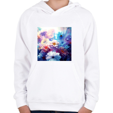 PRINTFASHION virágok 1 - Gyerek kapucnis pulóver - Fehér