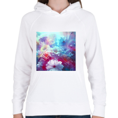PRINTFASHION virágok 2 - Női kapucnis pulóver - Fehér