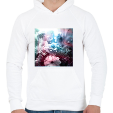 PRINTFASHION virágok 4.2 - Férfi kapucnis pulóver - Fehér férfi pulóver, kardigán