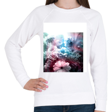 PRINTFASHION virágok 4 - Női pulóver - Fehér