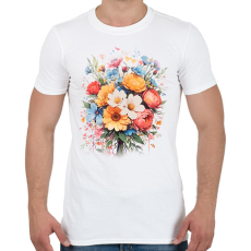 PRINTFASHION Virágok - Férfi póló - Fehér