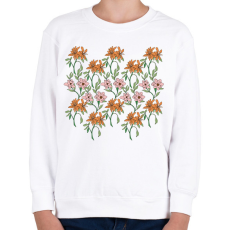 PRINTFASHION Virágok - Gyerek pulóver - Fehér