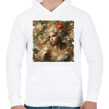 PRINTFASHION Virágok hercegnője - Férfi kapucnis pulóver - Fehér férfi pulóver, kardigán