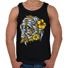 PRINTFASHION Virágos múmia - Férfi atléta - Fekete