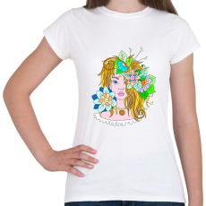 PRINTFASHION Virágtündér - Női póló - Fehér