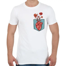 PRINTFASHION Virágzó szív - Férfi póló - Fehér