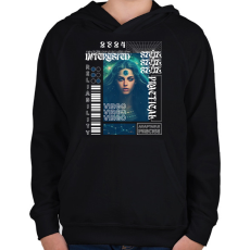 PRINTFASHION Virgo - Streetwear style - Gyerek kapucnis pulóver - Fekete