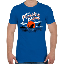 PRINTFASHION Visit Monster Island - Férfi póló - Királykék férfi póló
