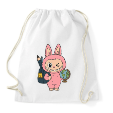 PRINTFASHION Vissza a suliba Labubu - Sportzsák, Tornazsák - Fehér tornazsák