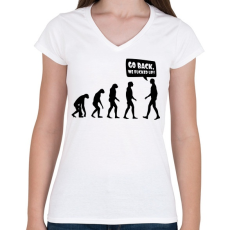 PRINTFASHION Vissza, megszívtuk! - Női V-nyakú póló - Fehér