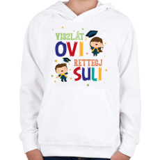 PRINTFASHION Viszlát ovi - Gyerek kapucnis pulóver - Fehér