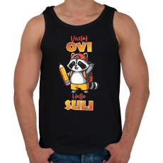 PRINTFASHION Viszlát Ovi Hello suli mosómedve - Férfi atléta - Fekete