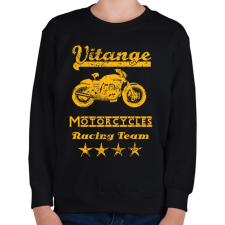 PRINTFASHION vitange motorcycle racing team - Gyerek pulóver - Fekete gyerek pulóver, kardigán