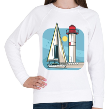 PRINTFASHION Vitorlás hajó - Női pulóver - Fehér női pulóver, kardigán