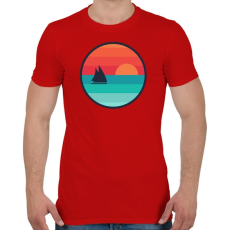 PRINTFASHION Vitorlás naplementében - Férfi póló - Piros