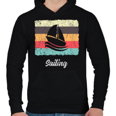 PRINTFASHION Vitorlázás - Férfi kapucnis pulóver - Fekete