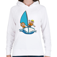 PRINTFASHION Vitorlázás - Női kapucnis pulóver - Fehér női pulóver, kardigán