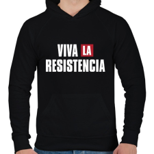 PRINTFASHION Viva la resistencia - Férfi kapucnis pulóver - Fekete férfi pulóver, kardigán