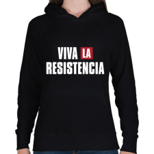 PRINTFASHION Viva la resistencia - Női kapucnis pulóver - Fekete női pulóver, kardigán