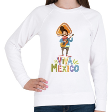 PRINTFASHION Viva Mexico_ - Női pulóver - Fehér női pulóver, kardigán