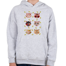 PRINTFASHION Vízfesték mosómedvék - Gyerek kapucnis pulóver - Sport szürke