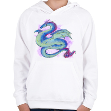 PRINTFASHION Vízfesték stílusú sárkánykígyó - Gyerek kapucnis pulóver - Fehér