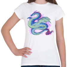 PRINTFASHION Vízfesték stílusú sárkánykígyó - Női póló - Fehér női póló