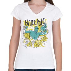 PRINTFASHION Vízilabda sport - water polo - Női V-nyakú póló - Fehér