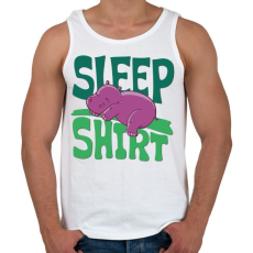 PRINTFASHION Víziló alvós póló - Férfi atléta - Fehér