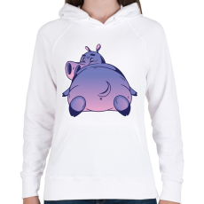 PRINTFASHION Víziló - Női kapucnis pulóver - Fehér