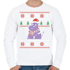 PRINTFASHION Vízilovas csúnya pulcsi - Férfi pulóver - Fehér férfi pulóver, kardigán