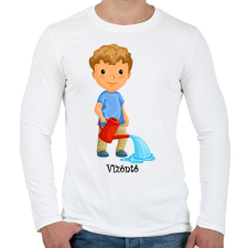 PRINTFASHION Vízöntő - Férfi hosszú ujjú póló - Fehér férfi póló