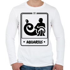 PRINTFASHION vízöntő - Férfi hosszú ujjú póló - Fehér férfi póló