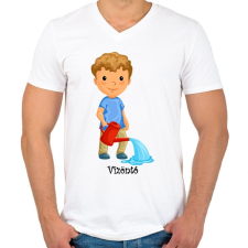 PRINTFASHION Vízöntő - Férfi V-nyakú póló - Fehér férfi póló