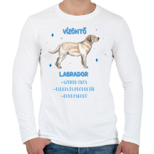 PRINTFASHION Vízöntő - Labrador - Férfi hosszú ujjú póló - Fehér férfi póló